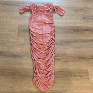 Elegant Pink Ruched Dress